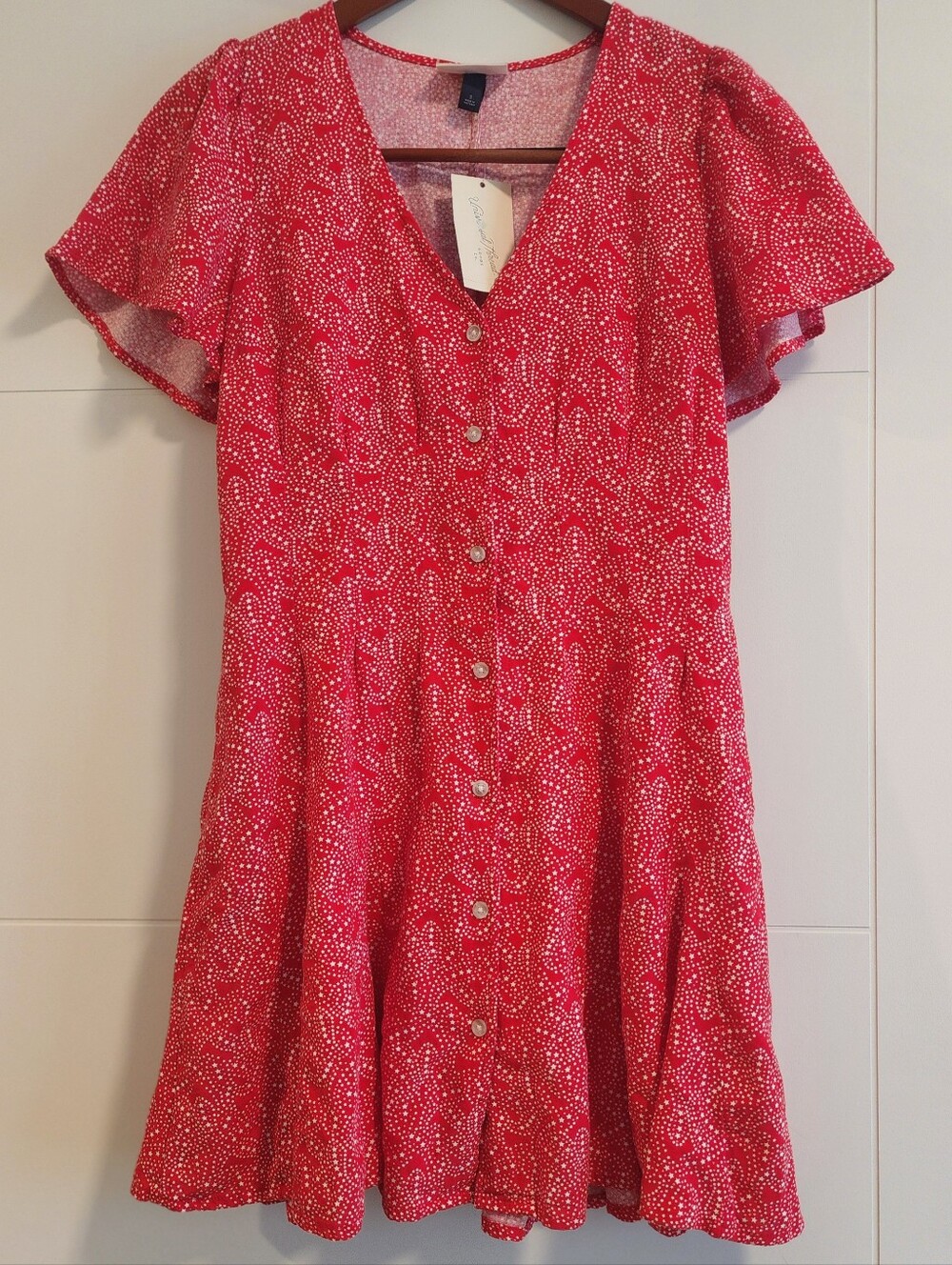 Universal Thread Linen Blend Button Up Shortsleeve Mini Dress - Picture 1 of 6